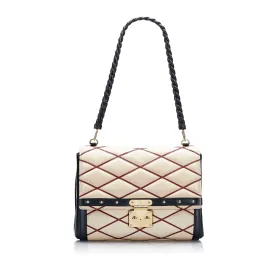 Beige Louis Vuitton Malletage Pochette Flap Bag