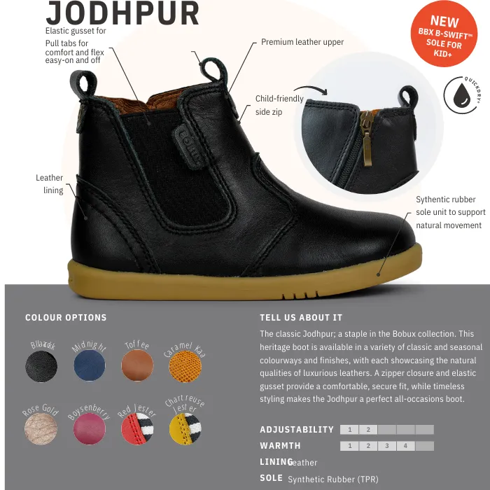 Bobux Kid  Jodhpur Leather Boot Toffee 830010E